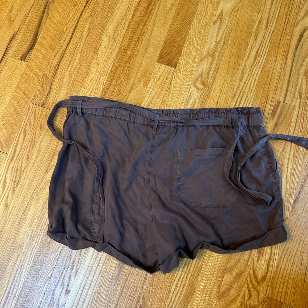 Aerie Size XL BROWN HighWaisted Paper Bag Shorts